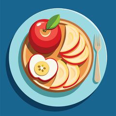 vibrant red apples and slices showcasing seeds, perfect for breakfast or a healthy snack - breakfast clipart