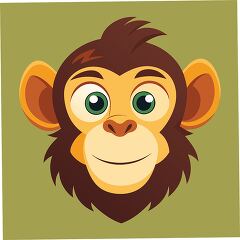 playful monkey with warm brown fur green eyes and a wide smile e