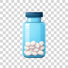 Realistic Illustration of a Medicine Bottle With Pills