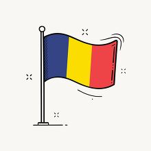 romania waving in the wind hand drawn style