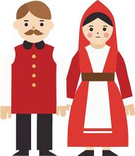 Russian man with a beard and a woman in traditional clothing