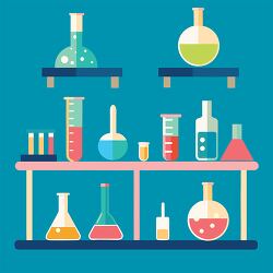 School Chemistry Laboratory Equipment with Glassware