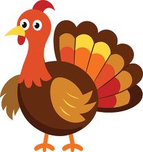 simple and bright illustration of a turkey