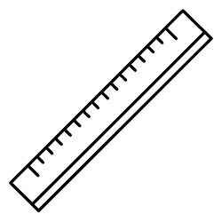 simple black and white clipart of a ruler clipart