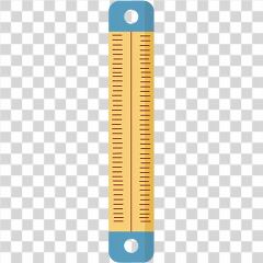 Simple Blue Ruler With Measurement Markings for School Use