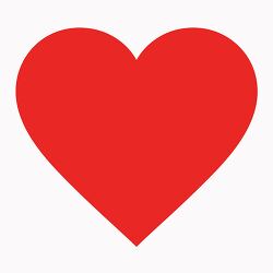simple illustration of a solid red heart clipart