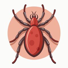 simple tick illustration emphasizing its rounded body and spindly legs