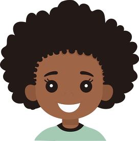 smiling cartoon boy with curly hair