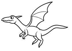 Smiling Pterodactyl Coloring Page Clipart clipart