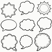 speech bubbles in a black outline