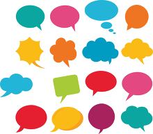 speech bubbles in bright colors clipart