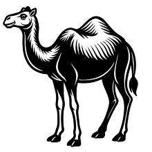 standing camel with single hump silhouette