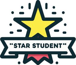 star student badge with a yellow star