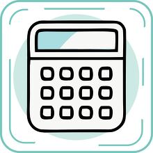 student calculator blue line icon