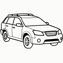 subaru outback car black and white outline