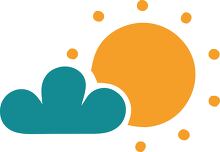 sun clouds dots weather icon