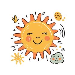 sunny cartoon with a smiling face