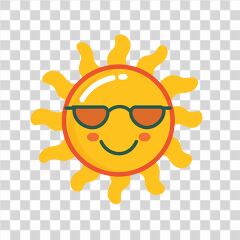 Sunny Character With Sunglasses Enjoying Bright Weather