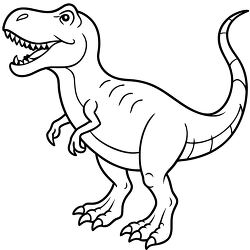 t rex dinosaur standing on back legs blacK