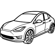 tesla Model 3 in black and white