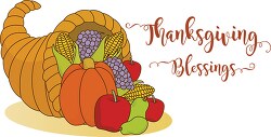 Thanksgiving Blessings Cornucopia Clipart
