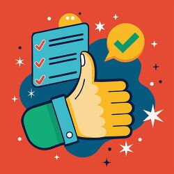 thumbs up approval checklist icon clipart