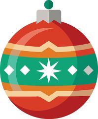 classic Christmas ornament illustration with red and green colors clipart