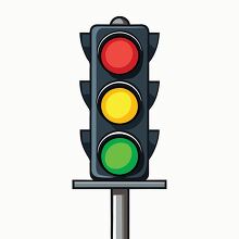 traffic light signal with red yellow and green lights