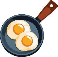 Two fried eggs sunny side up in a frying pan