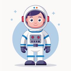 vector shows a friendly cartoon astronaut with a smiling face we