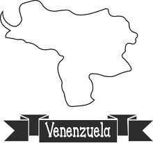 venenzuela black outline text on ribbon