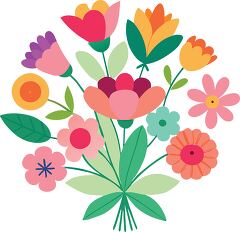 vibrant floral bouquet illustration