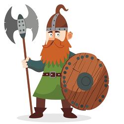 viking warrior wearing traditional norse armor clipart