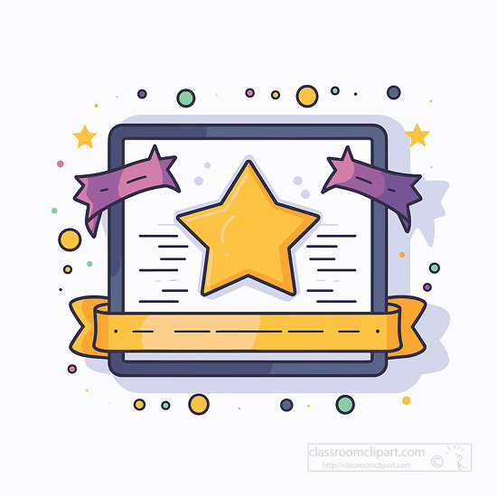 achievement award purple and gold clip art