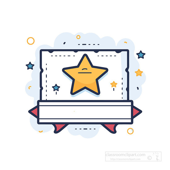 achievement certificate large star clip art