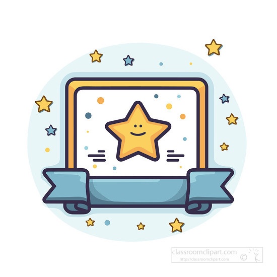 achievement certificate with ribbon clip art