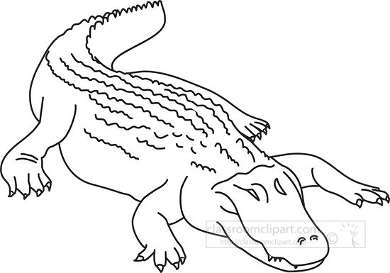 alligator black outline clipart 32