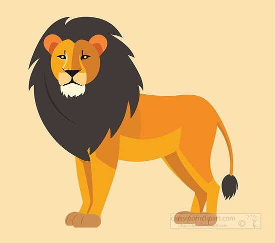 an african lion in a simple vector art cartoon