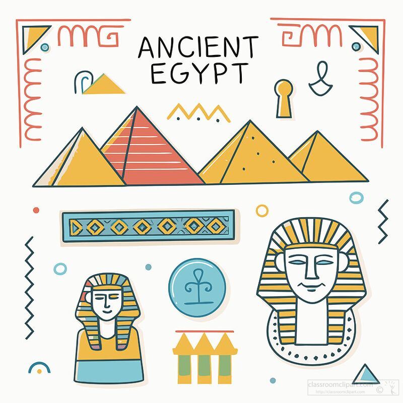 ancient egypt doodle style clipart