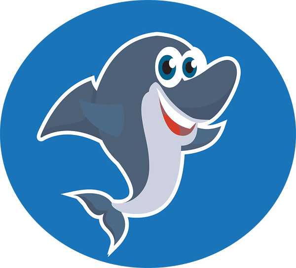 animal shark round icon clipart