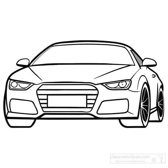 audi rs7 sportback black outline drawing clipart