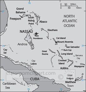 Bahamas country map gray color