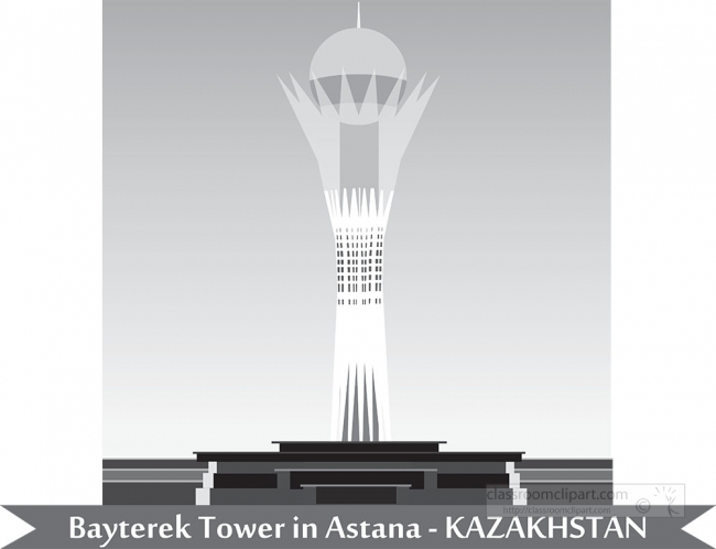 bayterek tower in astana kazakhstan gray color clipart