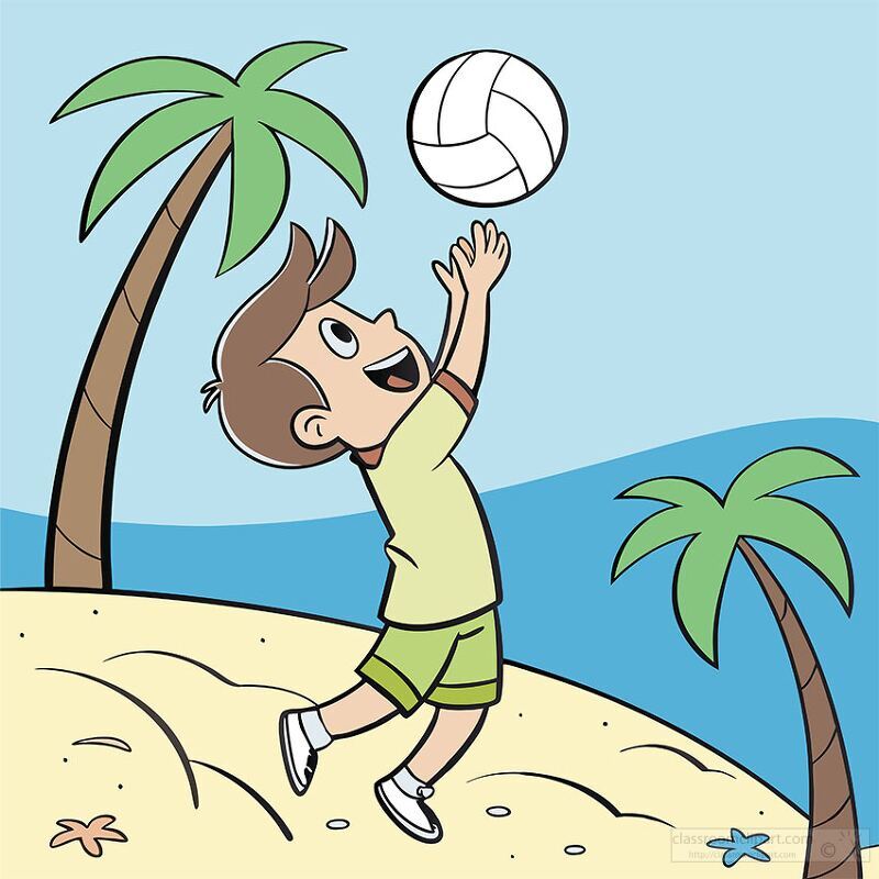 Beach Volleyball Fun Clipart