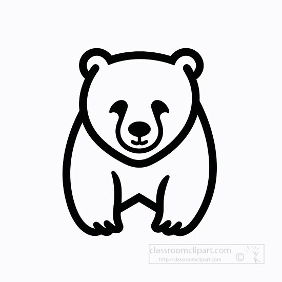 bear icon black outline clip art
