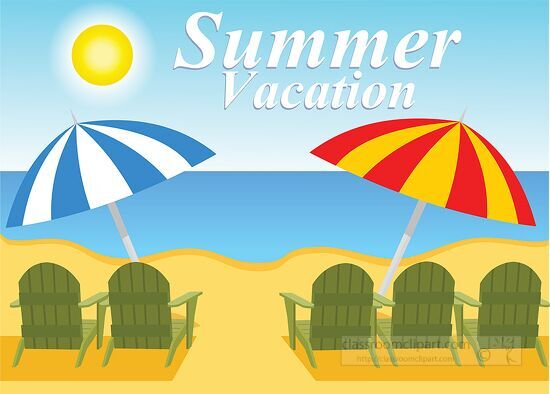 beautiful scene vacation on beach summer clipart 615