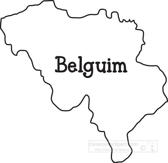 belgium map black outline