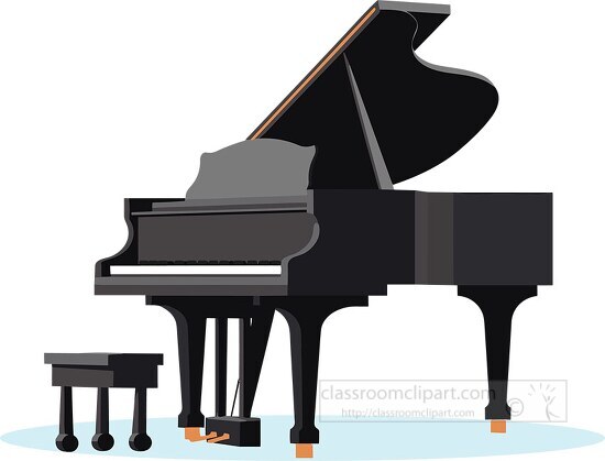 black grand piano in a minimalist design