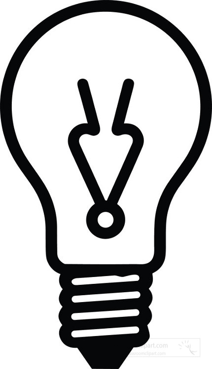 black outline icon bulb