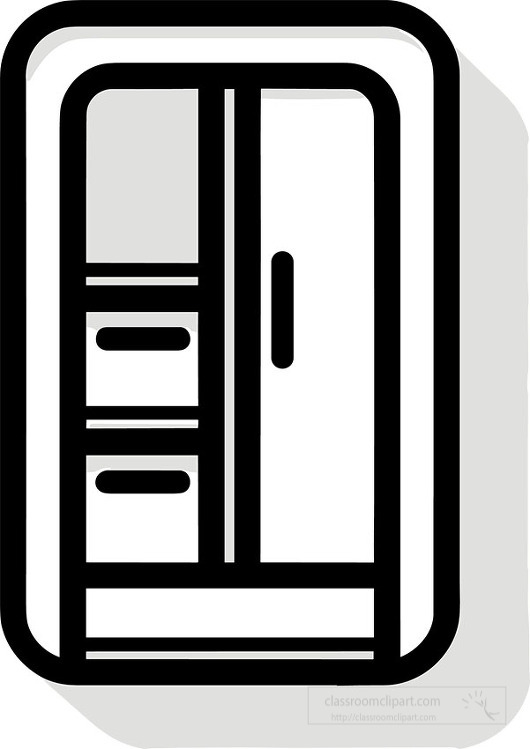 black outline icon closet